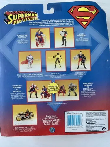 1997 Kenner Man of Steel Hunter-Prey Superman Doomsday Figure 2 Pack MOC