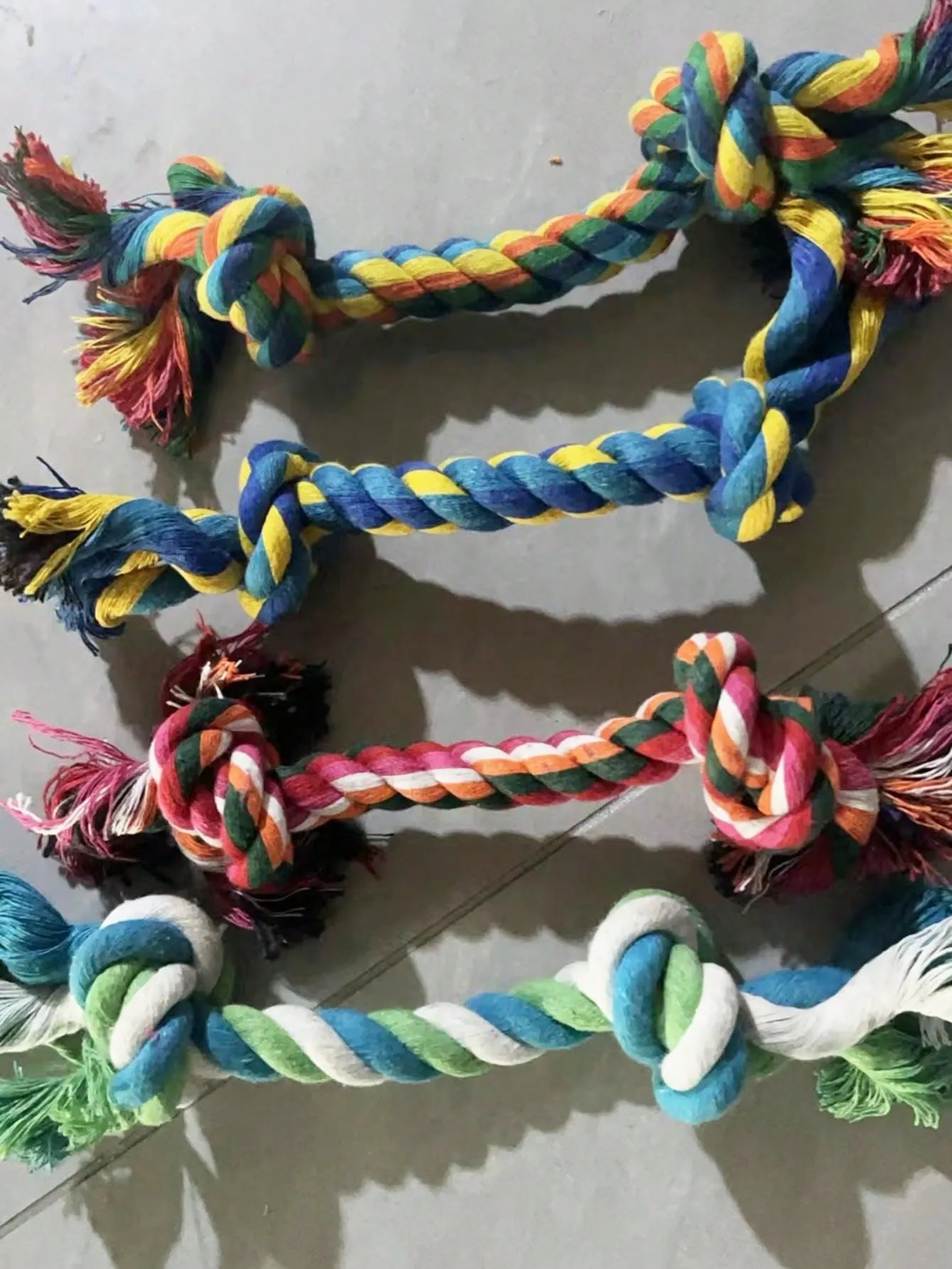 1pc Colorful Braided Double-Head Rope Chew Tug Toy For Interactive Pulling Game For Small Dogs And Puppies, Random Color