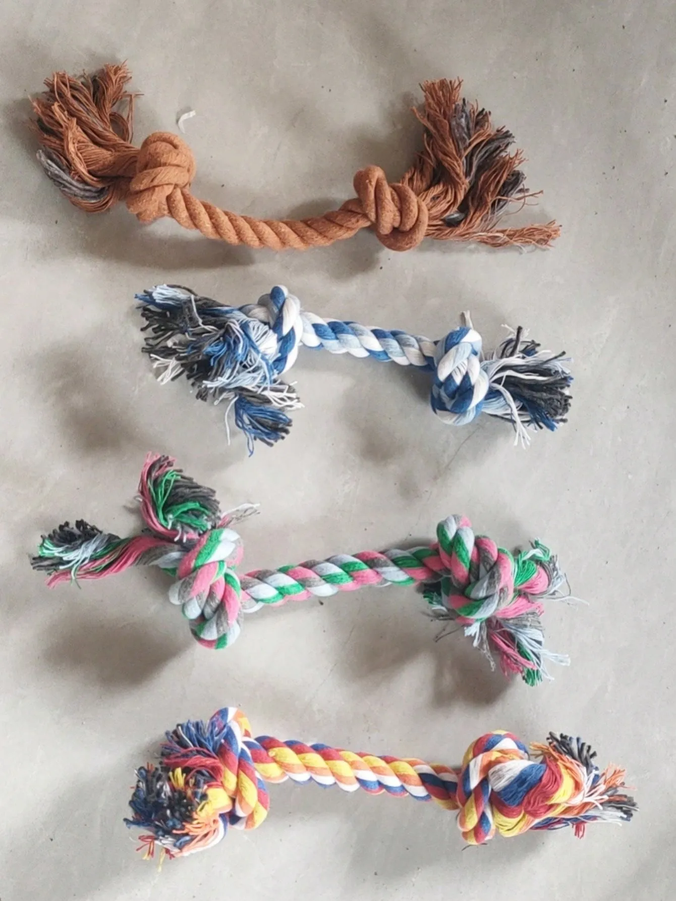 1pc Colorful Braided Double-Head Rope Chew Tug Toy For Interactive Pulling Game For Small Dogs And Puppies, Random Color