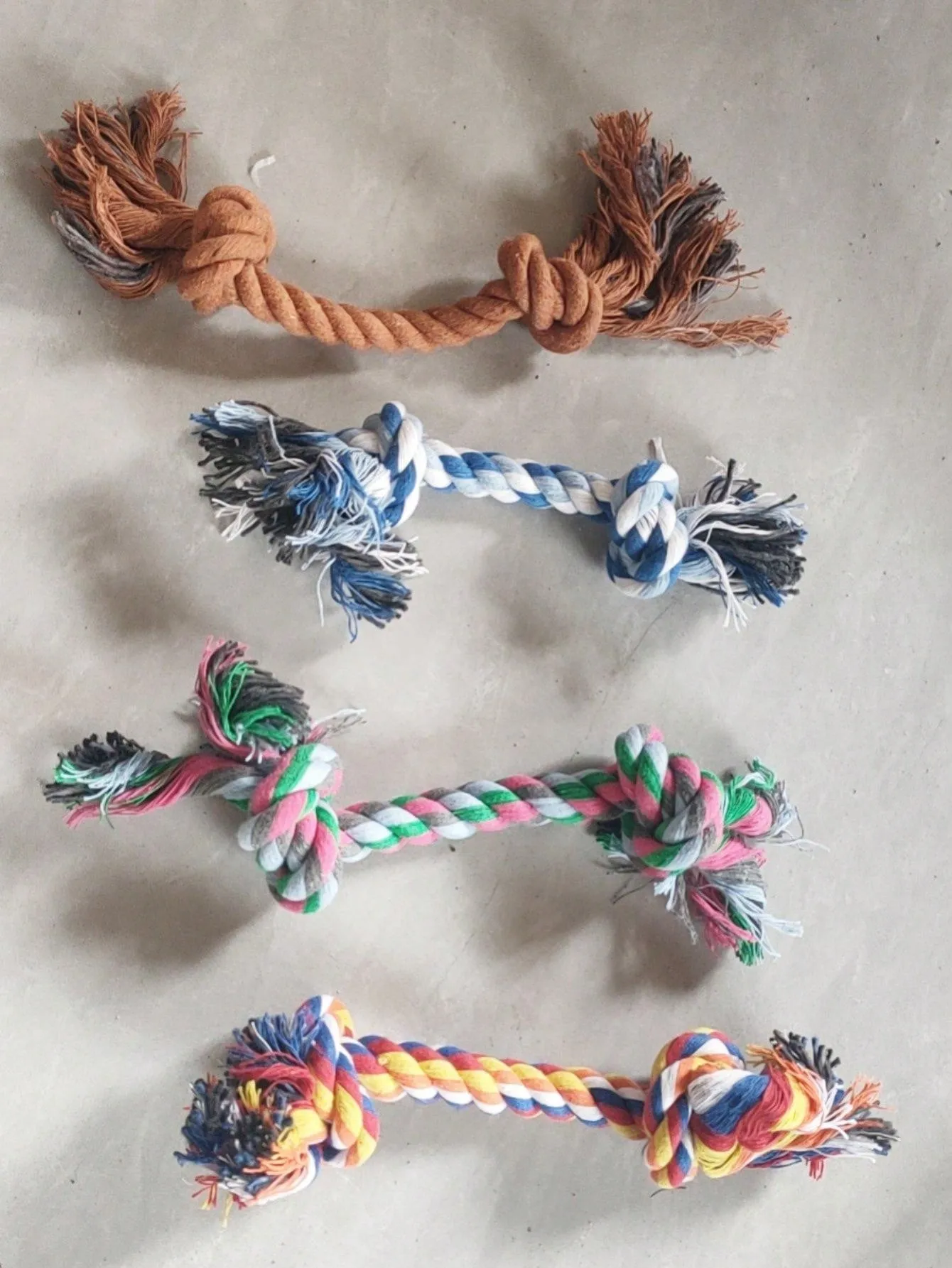 1pc Colorful Braided Double-Head Rope Chew Tug Toy For Interactive Pulling Game For Small Dogs And Puppies, Random Color