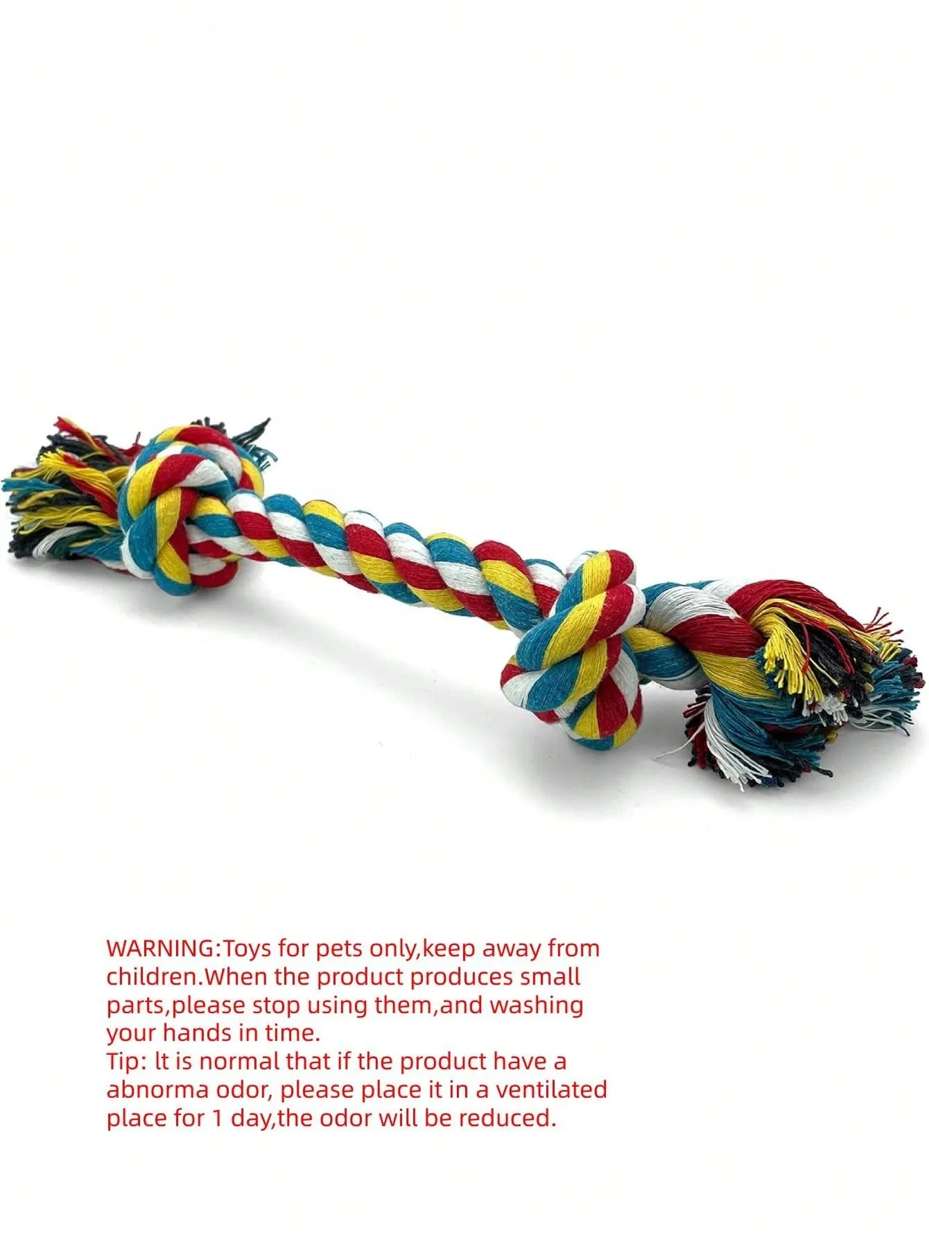 1pc Colorful Braided Double-Head Rope Chew Tug Toy For Interactive Pulling Game For Small Dogs And Puppies, Random Color