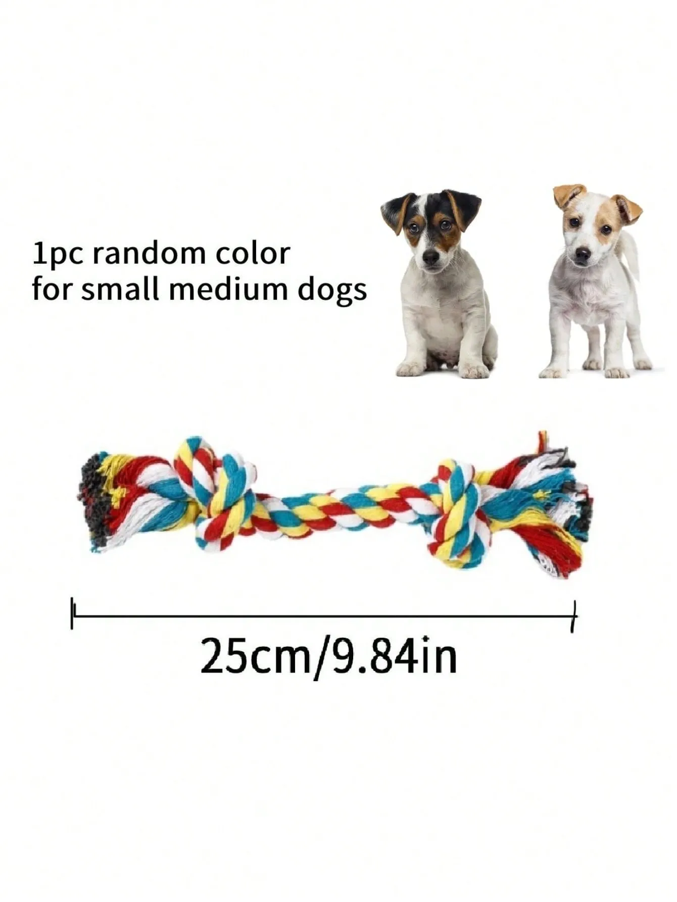 1pc Colorful Braided Double-Head Rope Chew Tug Toy For Interactive Pulling Game For Small Dogs And Puppies, Random Color