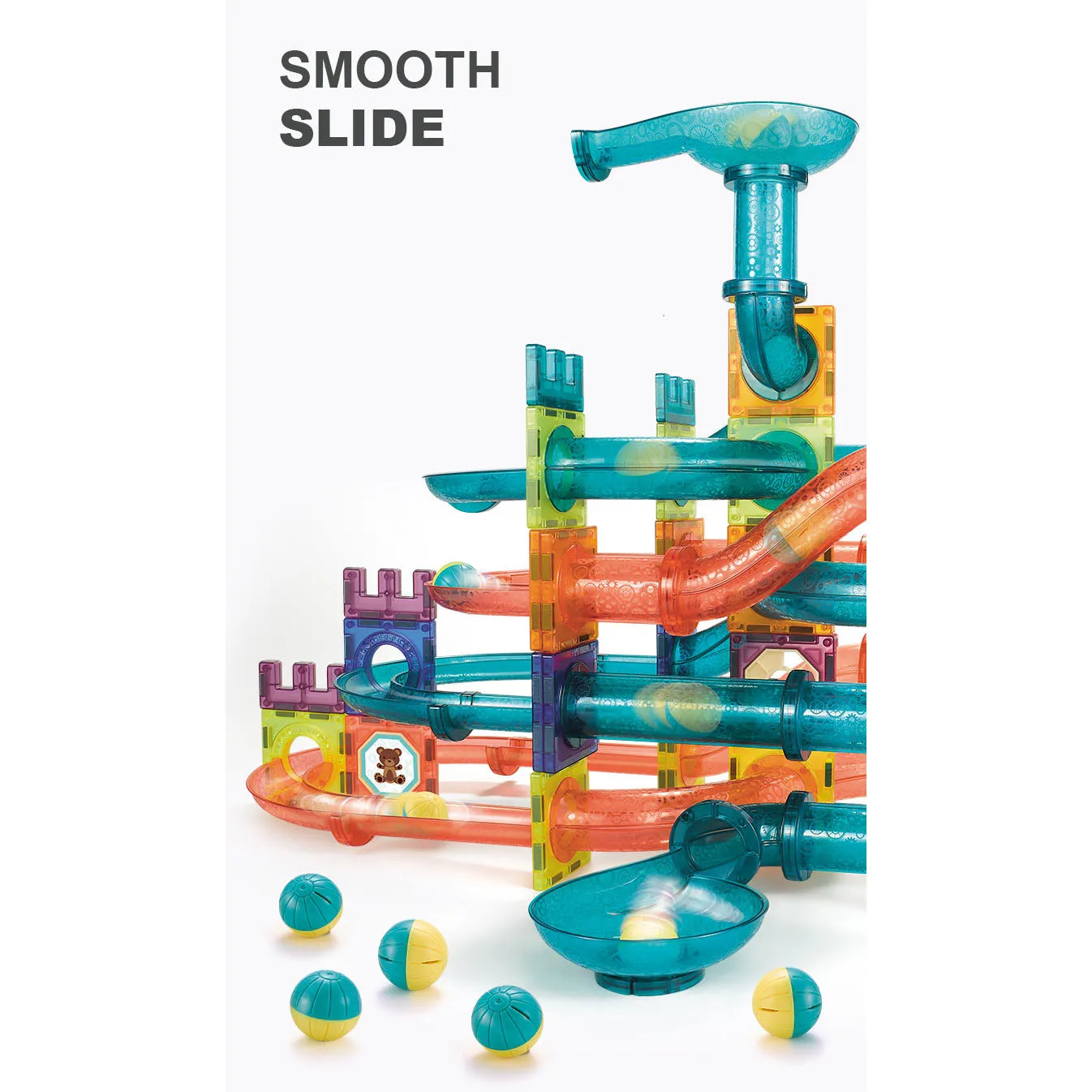 262Pcs Magnetic Tiles Marble Run STEM Building Toys