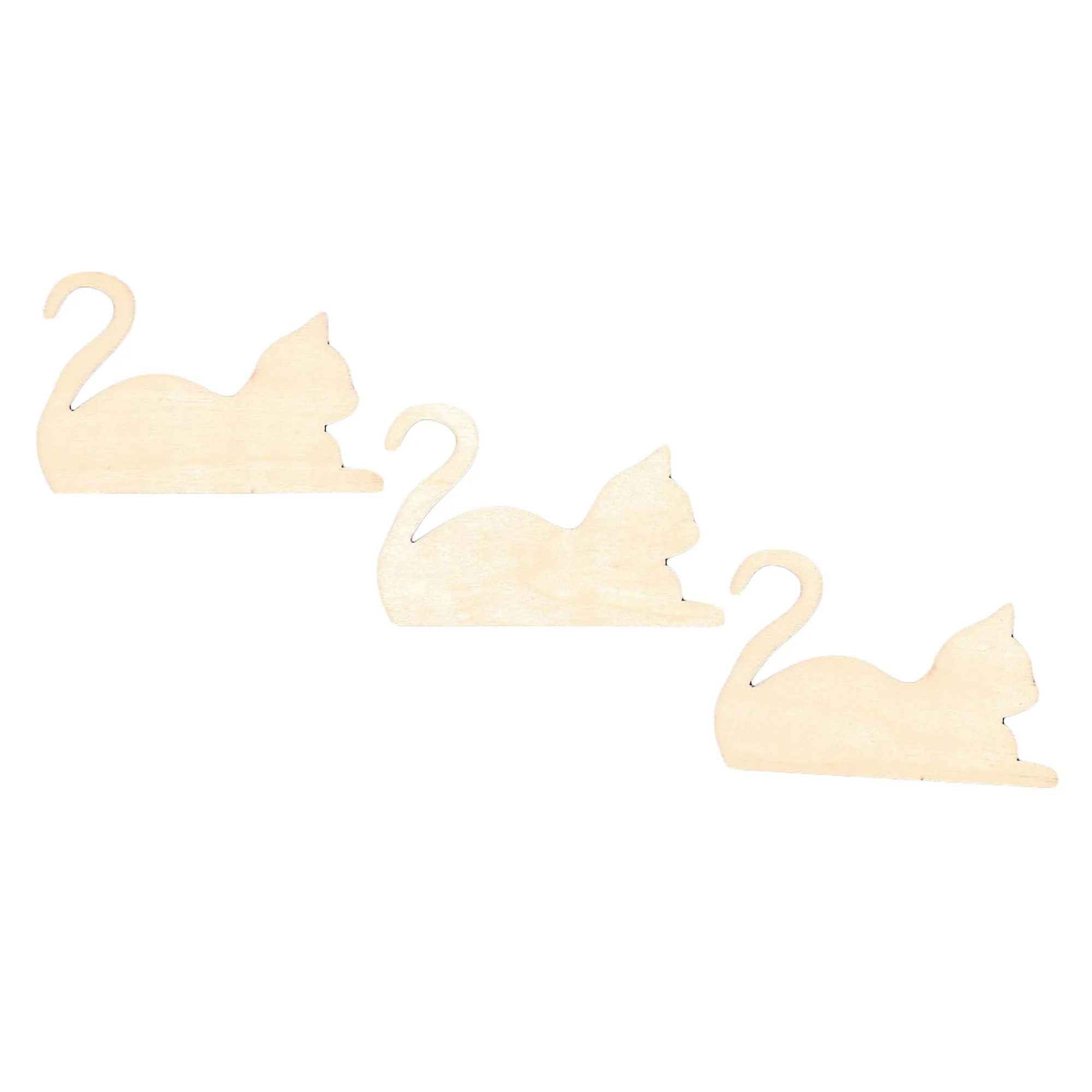 3 Cats Unfinished Wooden Shapes Craft Cutouts Diy Unpainted 3d Plaques 4 Inches