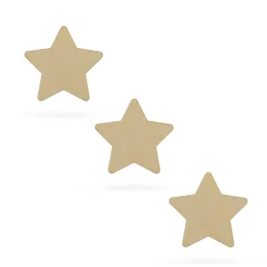 3 Stars Unfinished Wooden Shapes Craft Cutouts Diy Unpainted 3d Plaques 4 Inches