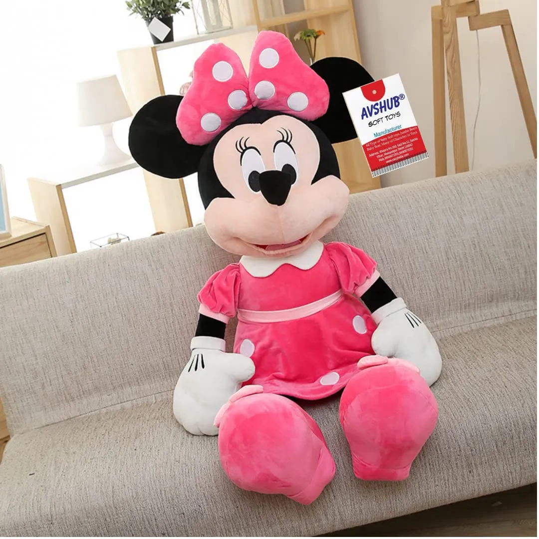 AVSHUB Soft Toy Mini Mouse Stuffed Animal Plush Toy Washable for Babies, Toddlers, Kids - Pink