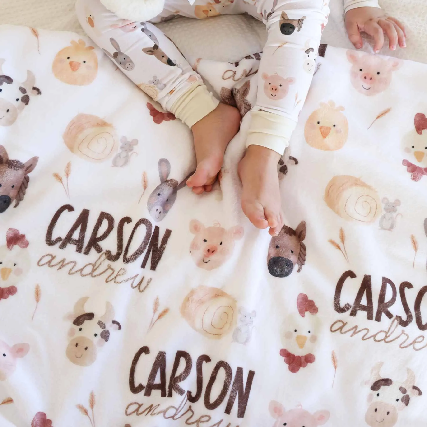 Barnyard Buddies Personalized Kids Blanket