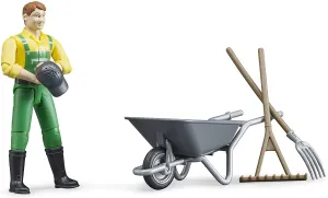 Bruder Farmer Action Figure with Farm Accessories Set