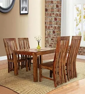 COBRA CRAFT Solid Sheesham Wood Dining Table with 4 Chairs for Dining Room| Home | Living Room |Hotel |Resorts| Honey Finish