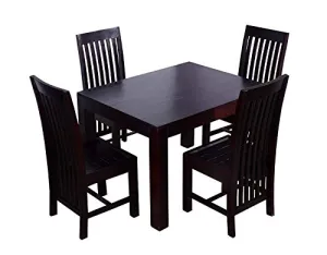 COBRA CRAFT Solid Sheesham Wood Dining Table with 4 Chairs for Dining Room | Home | Living Room | Hotel |Resorts| Mahagony Finish