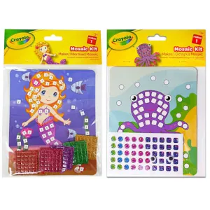 Crayola Mosaic Kit - Assorted Creative Art Activity Tiles Glue Board Children's Craft Set