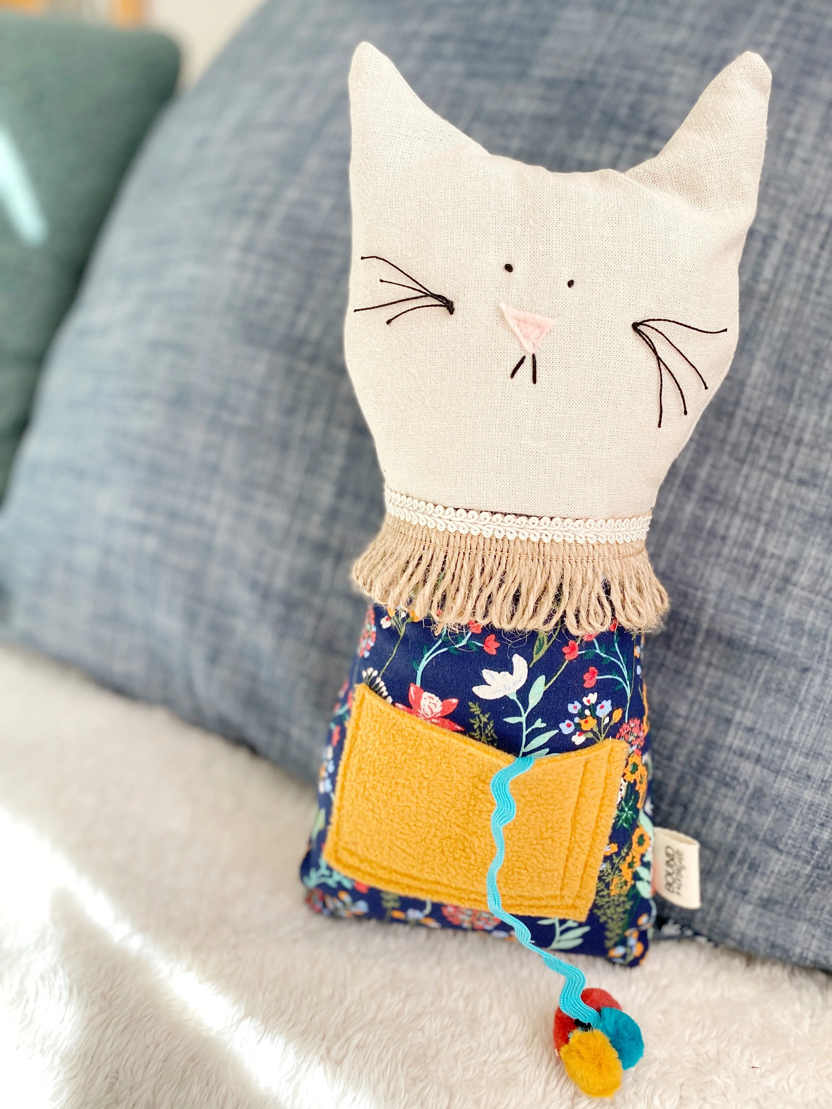 Creative Cuddles, Kitty Cat Animal for Kids, Eco-Friendly, Children's Sensory Stuffed Animal, Upcycled Stuffed Play Kitten for Kids