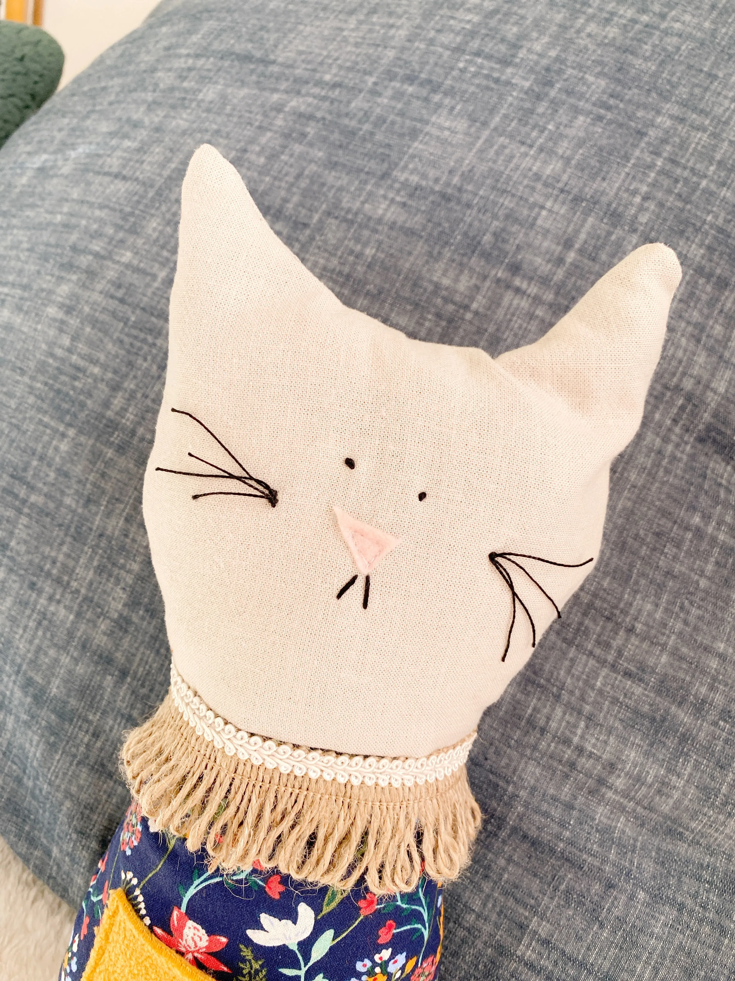 Creative Cuddles, Kitty Cat Animal for Kids, Eco-Friendly, Children's Sensory Stuffed Animal, Upcycled Stuffed Play Kitten for Kids