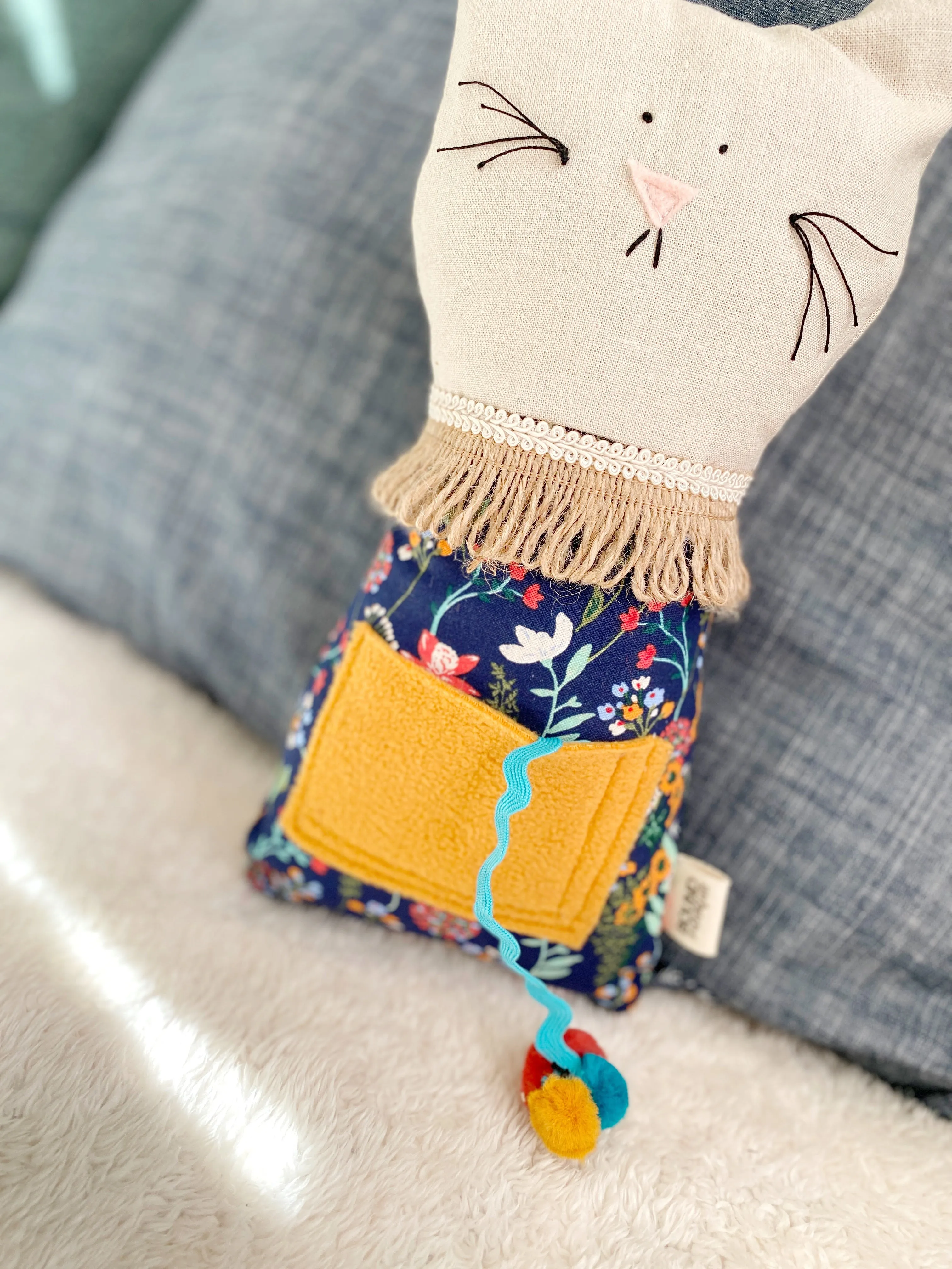 Creative Cuddles, Kitty Cat Animal for Kids, Eco-Friendly, Children's Sensory Stuffed Animal, Upcycled Stuffed Play Kitten for Kids