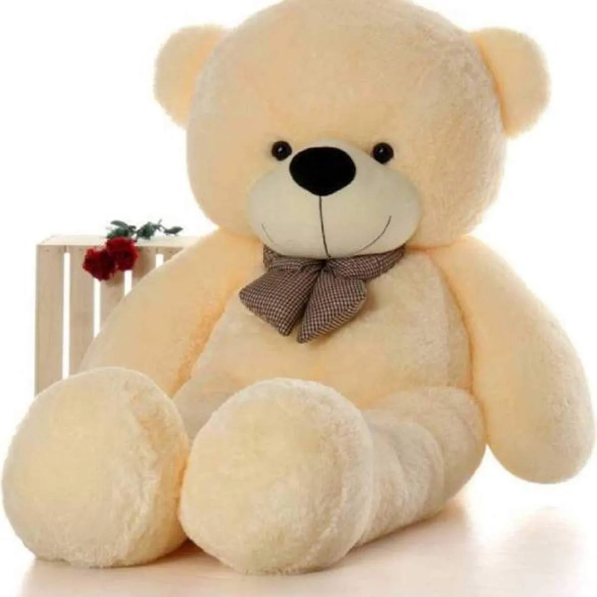 Hug N Feel 2 Feet Cream Giant Teddy Bear Soft, Plush, and Cuddly Stuffed Animal for Kids, Birthdays, Anniversaries, Valentine's Day, and Special Occasions Large Huggable