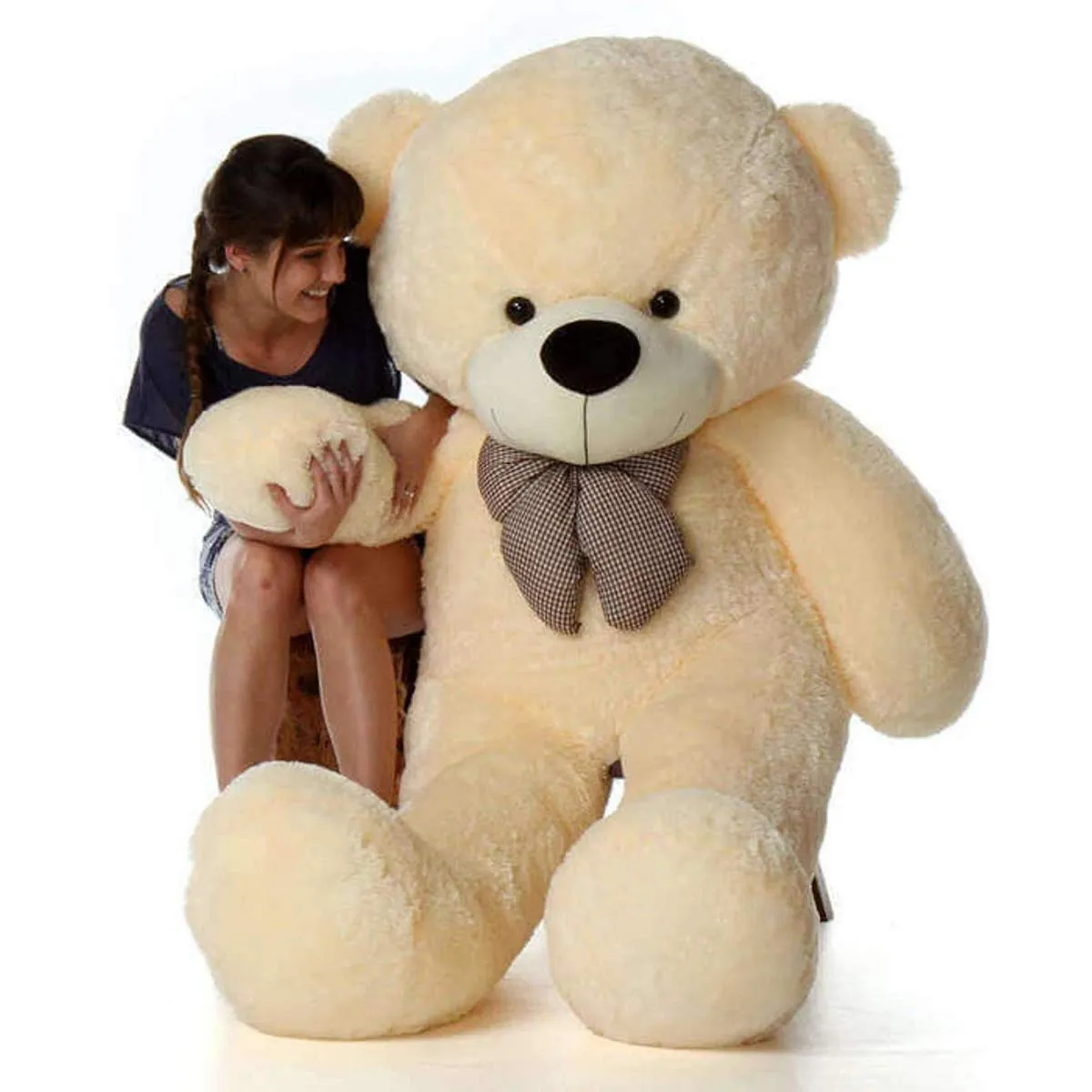 Hug N Feel 2 Feet Cream Giant Teddy Bear Soft, Plush, and Cuddly Stuffed Animal for Kids, Birthdays, Anniversaries, Valentine's Day, and Special Occasions Large Huggable