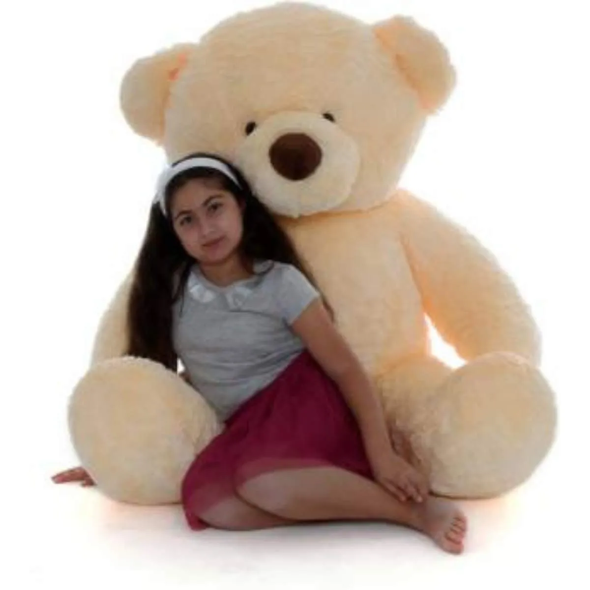Hug N Feel 2 Feet Cream Giant Teddy Bear Soft, Plush, and Cuddly Stuffed Animal for Kids, Birthdays, Anniversaries, Valentine's Day, and Special Occasions Large Huggable