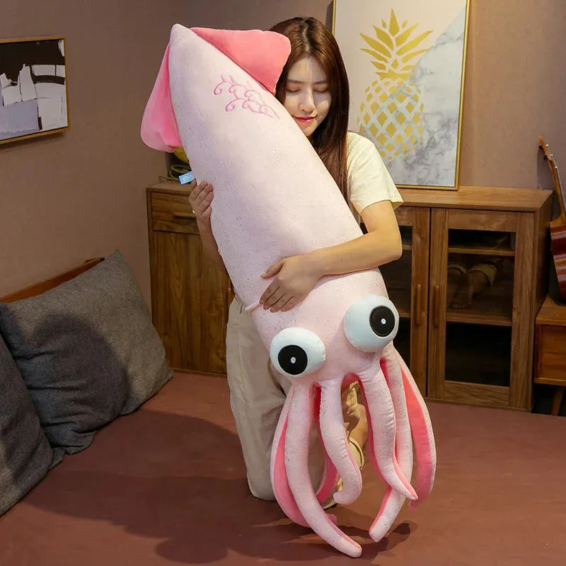 Jumbo Huggable Squid Softie Plush Toy