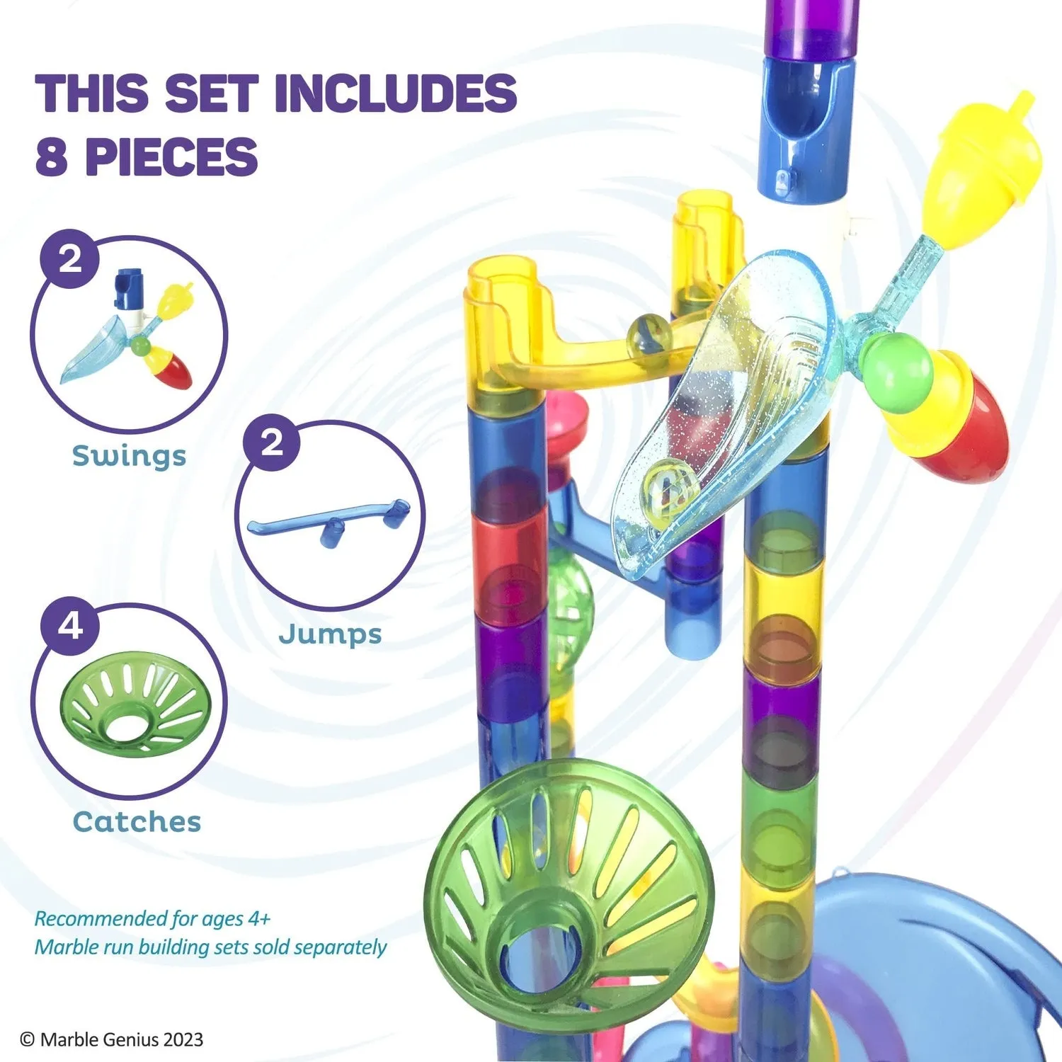 Jumps & Swings 8-pc Accessory Add-On Set for Marble Run