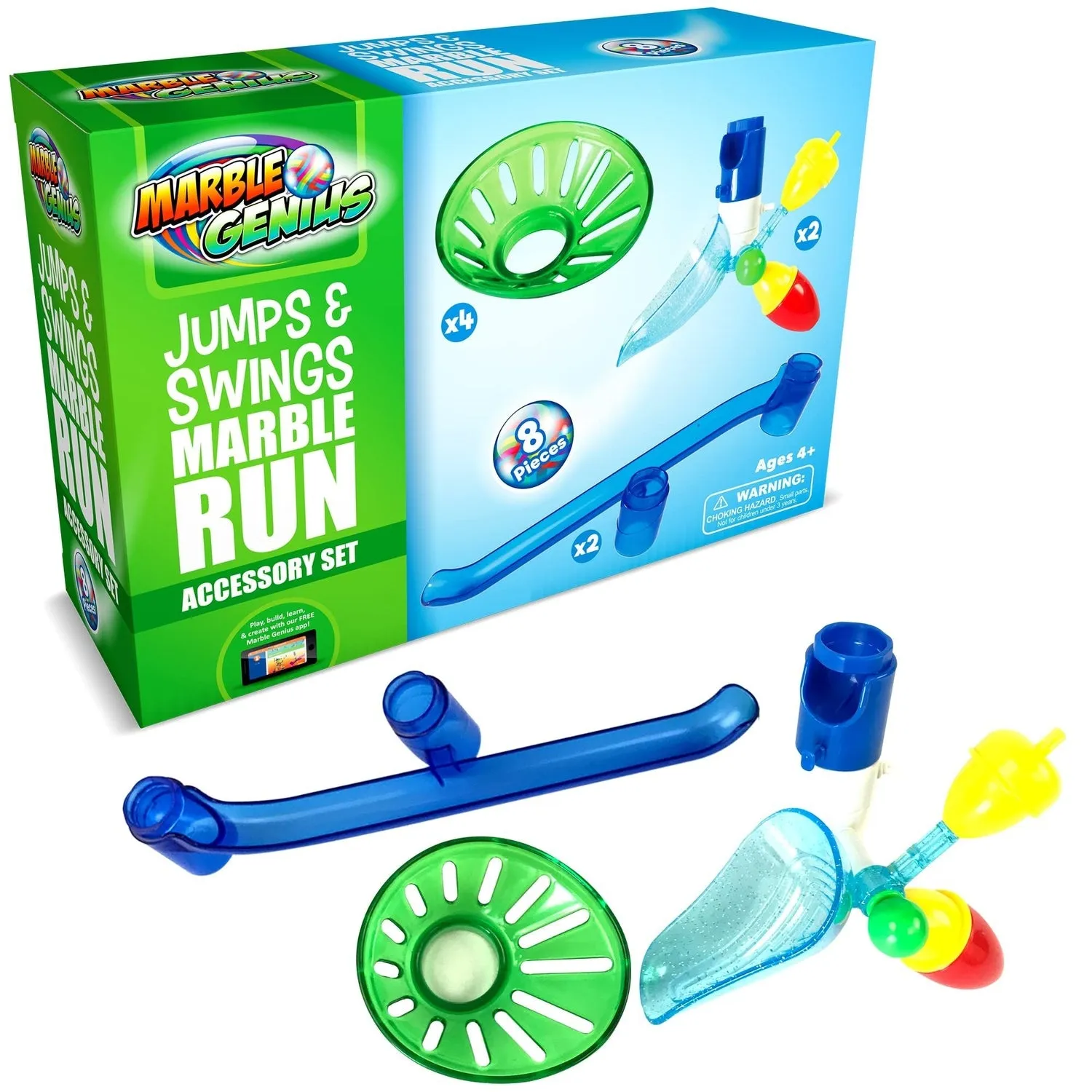 Jumps & Swings 8-pc Accessory Add-On Set for Marble Run