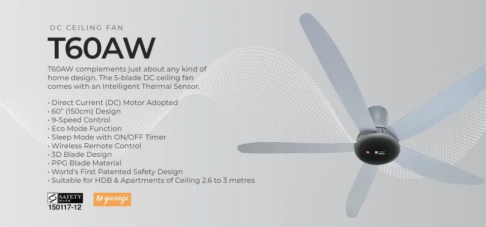 KDK T60AW 150cm DC Motor Ceiling Fan