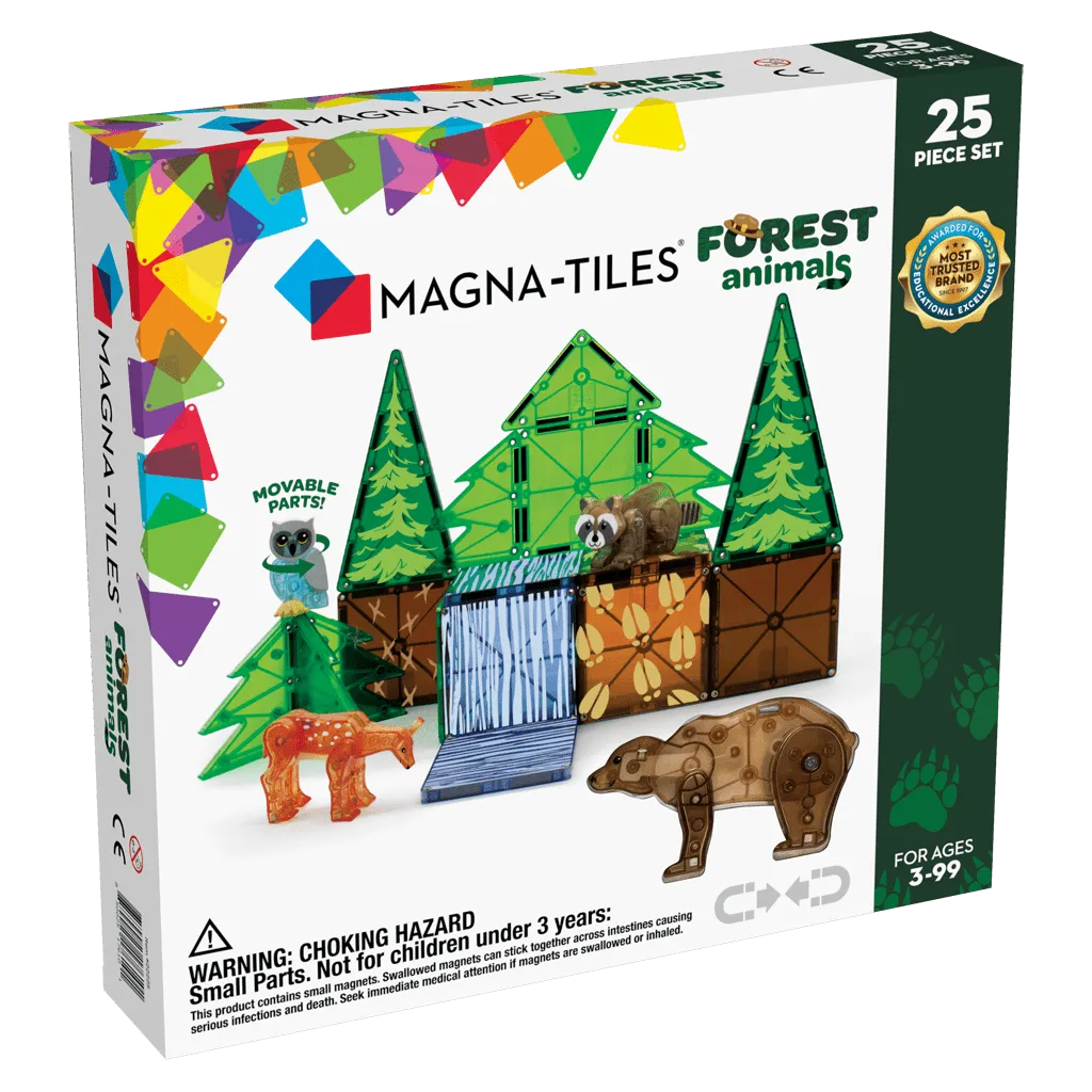 Magna Tiles Forest Animals 25 Piece Set - Magnetic Building Toys
