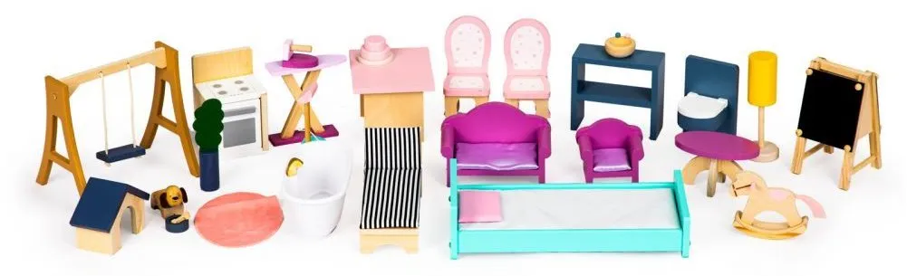 Mansion Doll House & Accessories 28pc