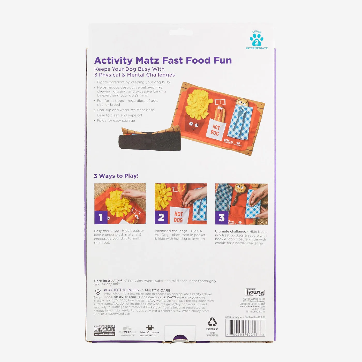 Nina Ottosson Dog Activity Matz Fast Food Fun Mat