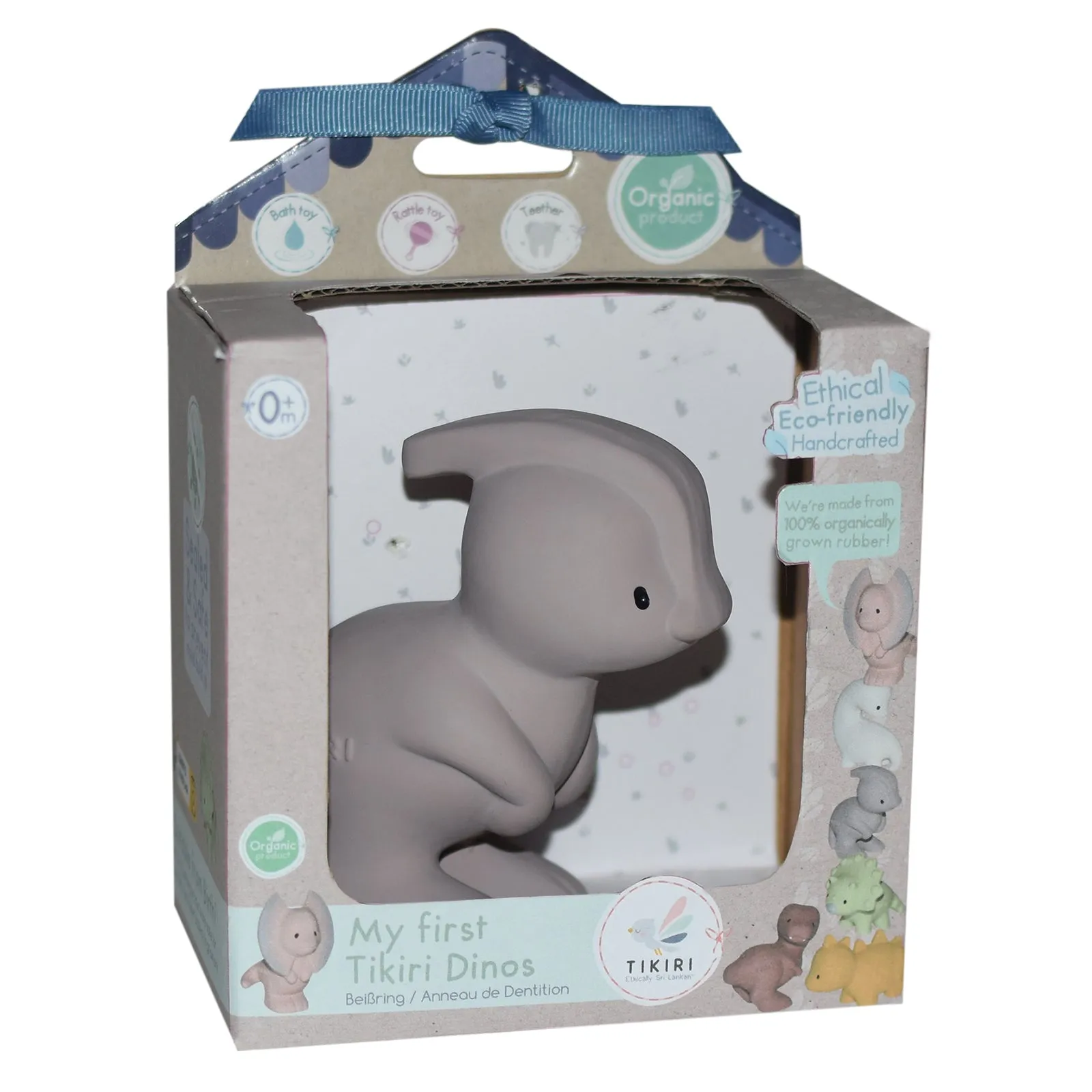 Para Dinosaur Natural Rubber Teether, Rattle & Bath Toy