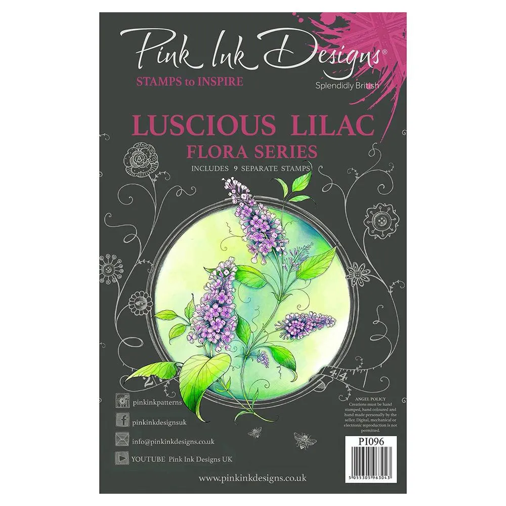 Pink Ink Designs A5 Clear Stamp Set - Luscious Lilac