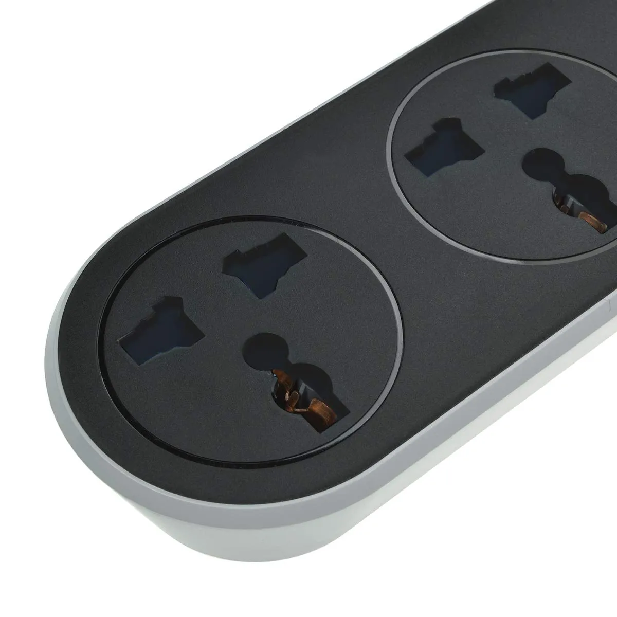 Plantex ABS Power Strip with 3 Socket and 3 USB Ports Universal Spike Guard with Extension Board, Black and Grey