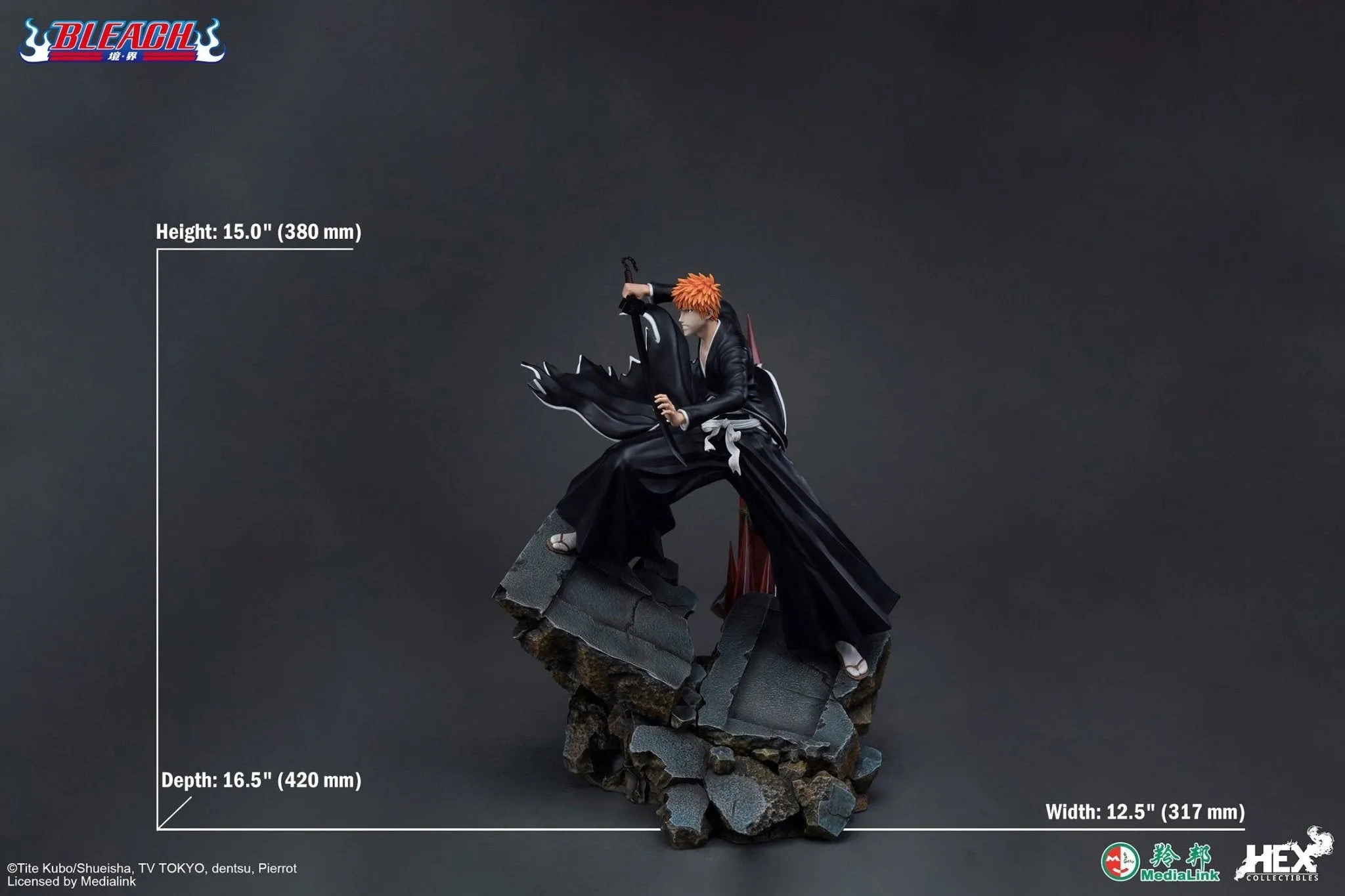 PRE-ORDER: HEX Collectibles Bleach Ichigo Kurosaki vs Hollow Ichigo 1:6 Scale Statue