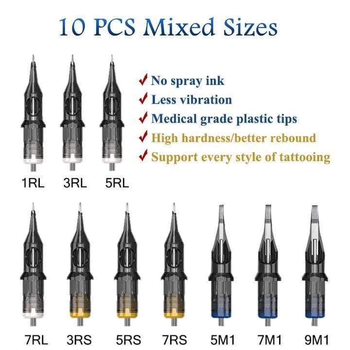 Professional Tattoo Machine Kit Tattoo Power Supply Rotary Tattoo Pen Machine With Cartridges Needle For Tattoo Beginners Artist