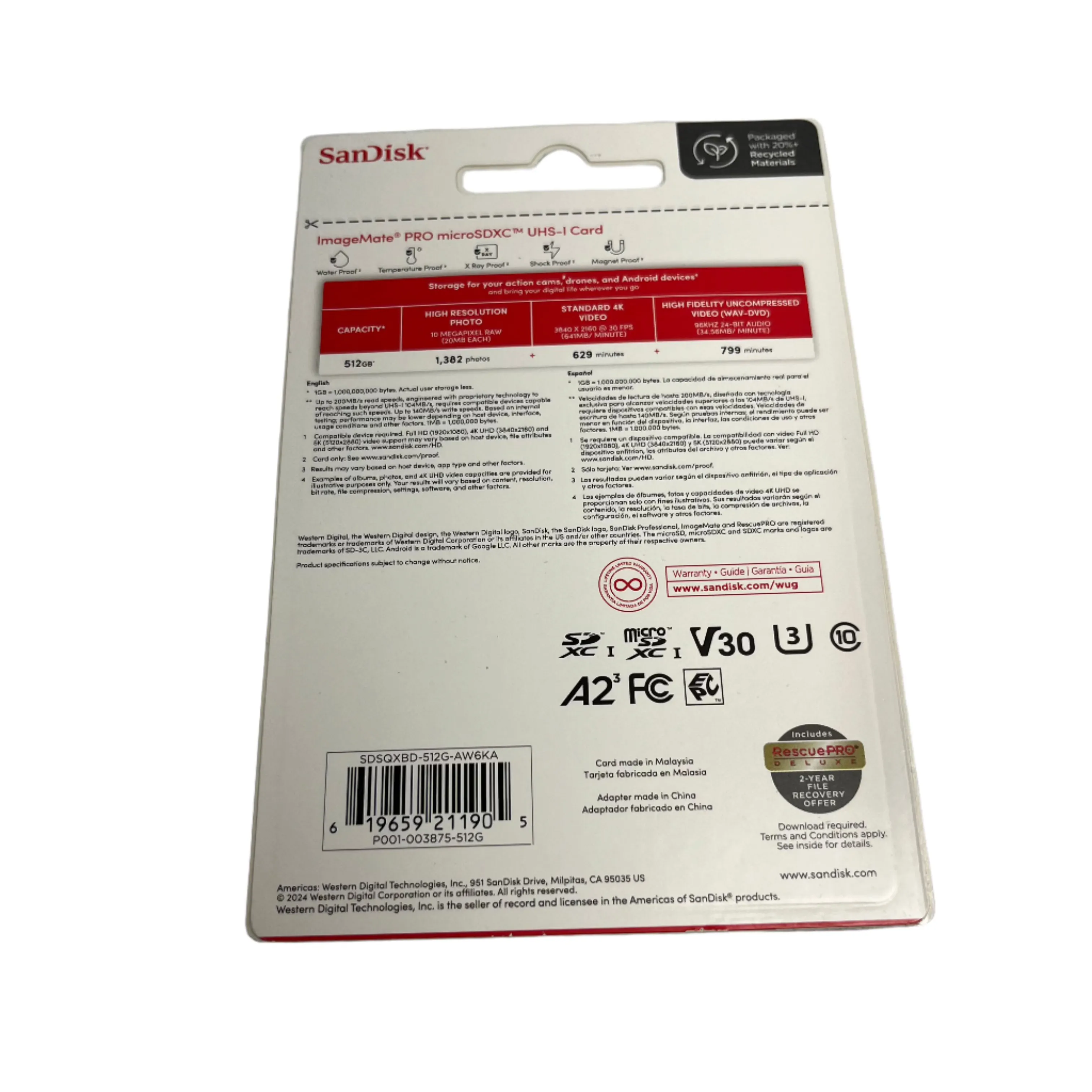SanDisk ImageMate Pro Micro SDXC UHS-I Card with Adapter – 512GB