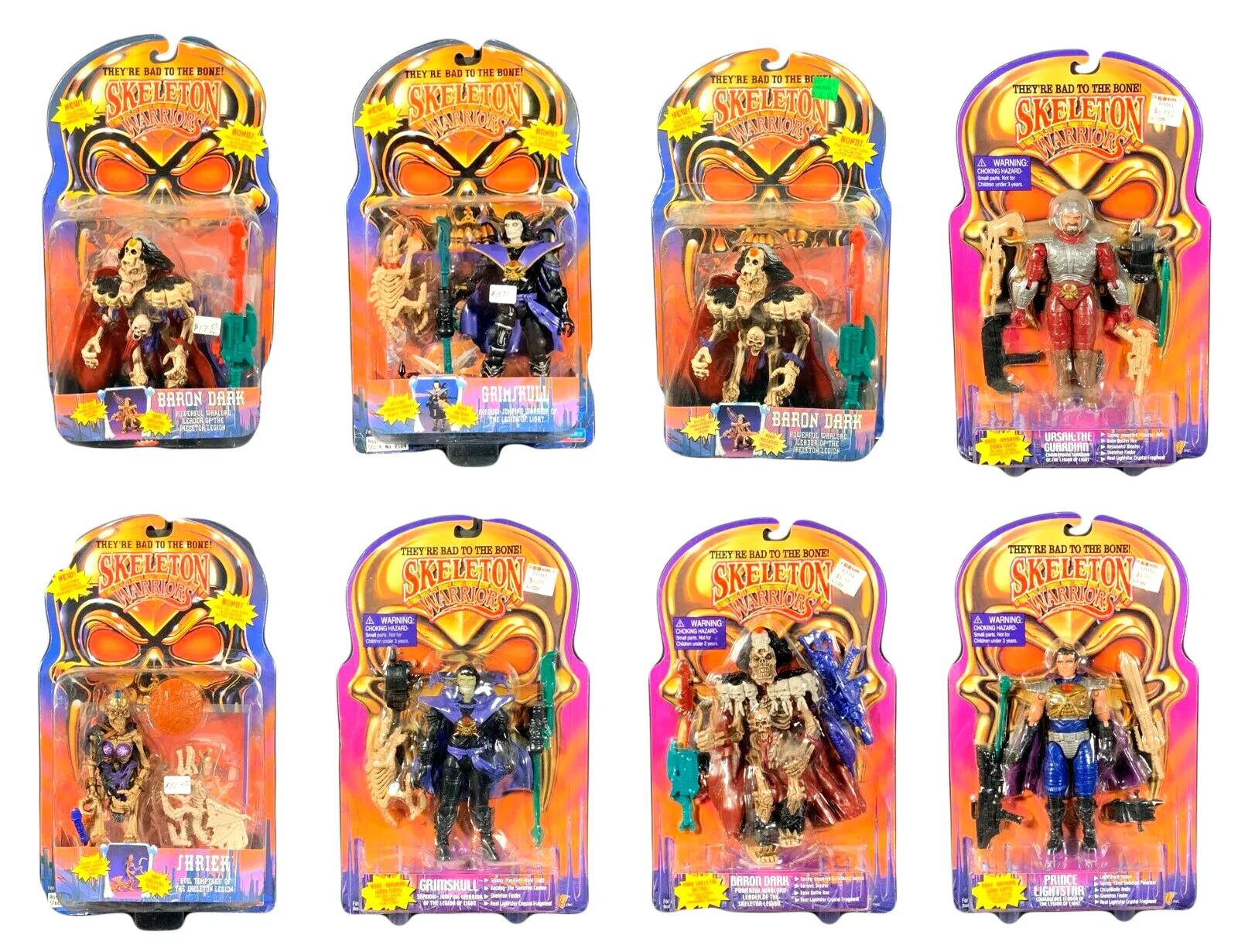 Skeleton Warriors Retro Action Figures by Playmates Sealed on Card Original 1994 Package