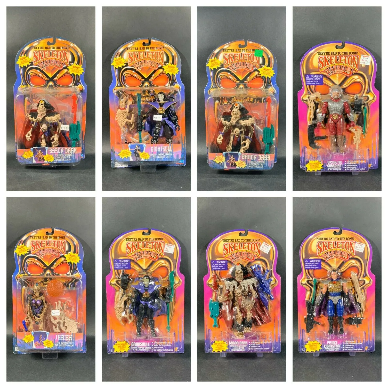 Skeleton Warriors Retro Action Figures by Playmates Sealed on Card Original 1994 Package