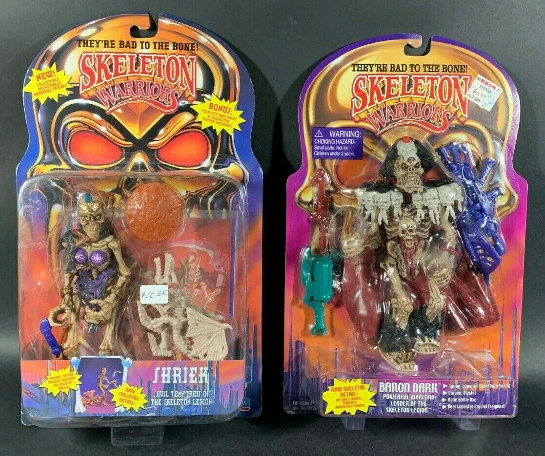 Skeleton Warriors Retro Action Figures by Playmates Sealed on Card Original 1994 Package