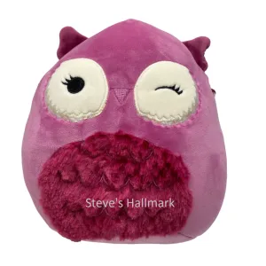 Squishmallow Aurura Burgundy Owl with Fuzzy Belly 5" Stuffed Plush by Kelly Toy
