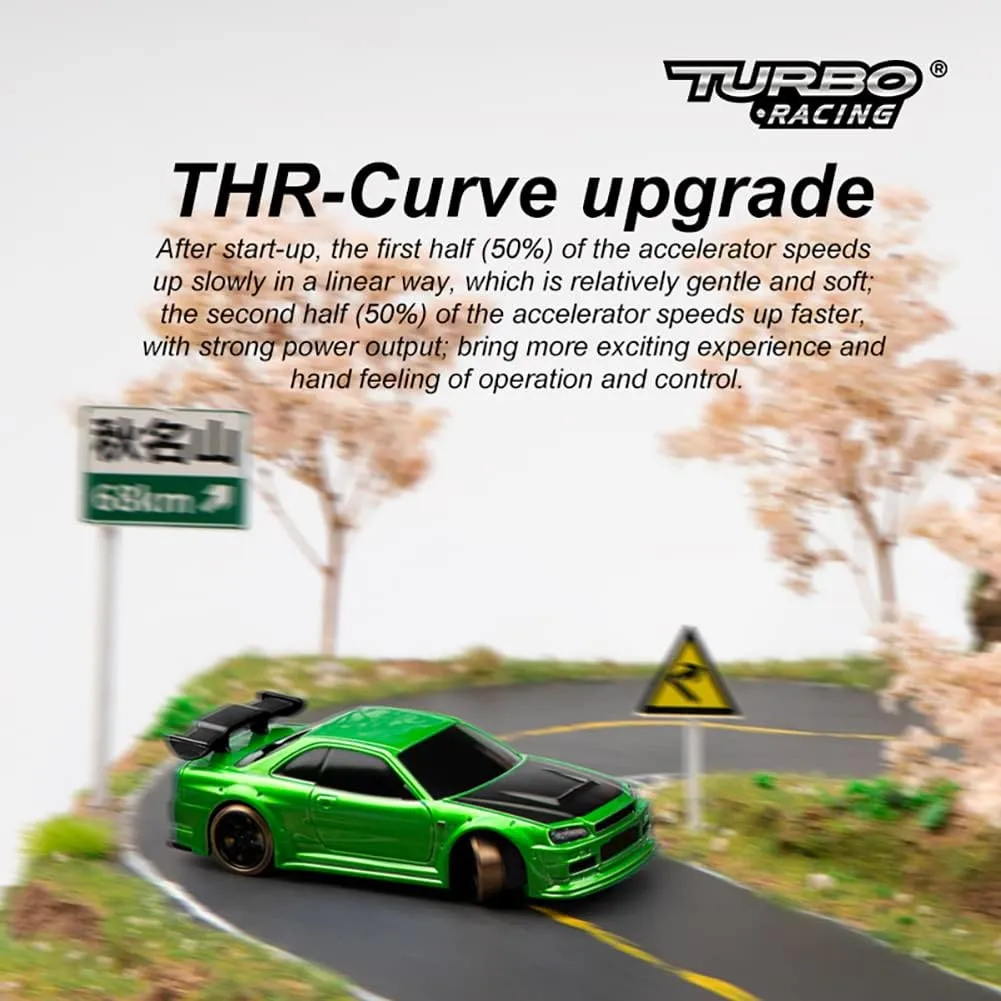 Turbo Racing 1:76 Mini Drift RC Car (Green)