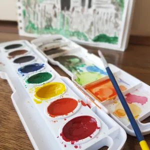 Watercolor Set with Brush, by Prang