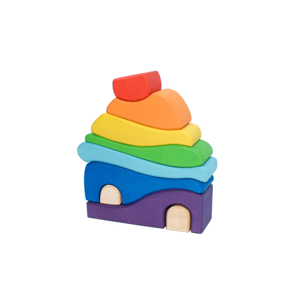 Wooden Stacking House - Rainbow
