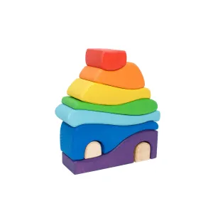 Wooden Stacking House - Rainbow